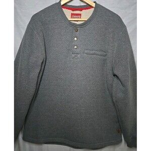 Coleman Long Sleeve Sherpa Lined Waffle Henley Shirt, Sz XL, Gray, Snap